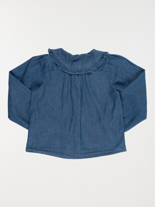 Chemise denim col claudine...