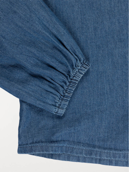 Chemise denim col claudine...