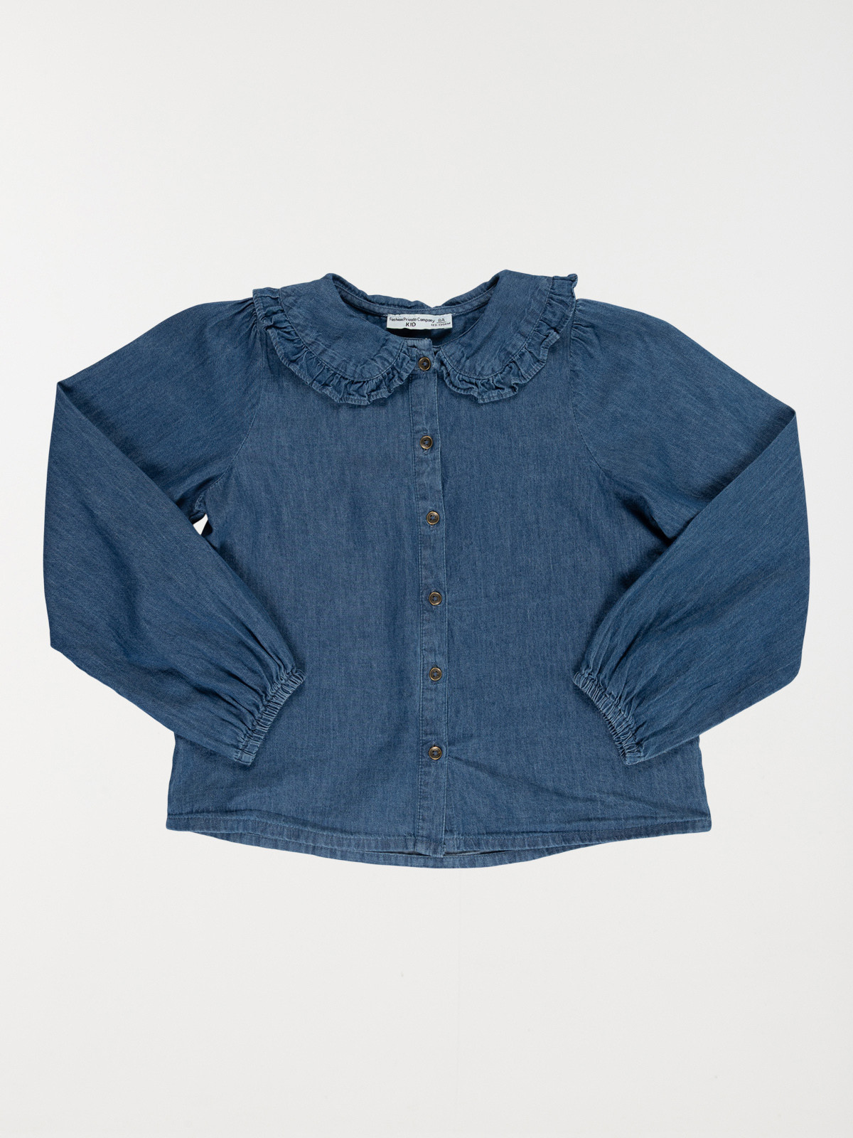 Chemise denim col claudine fille (3-12A)