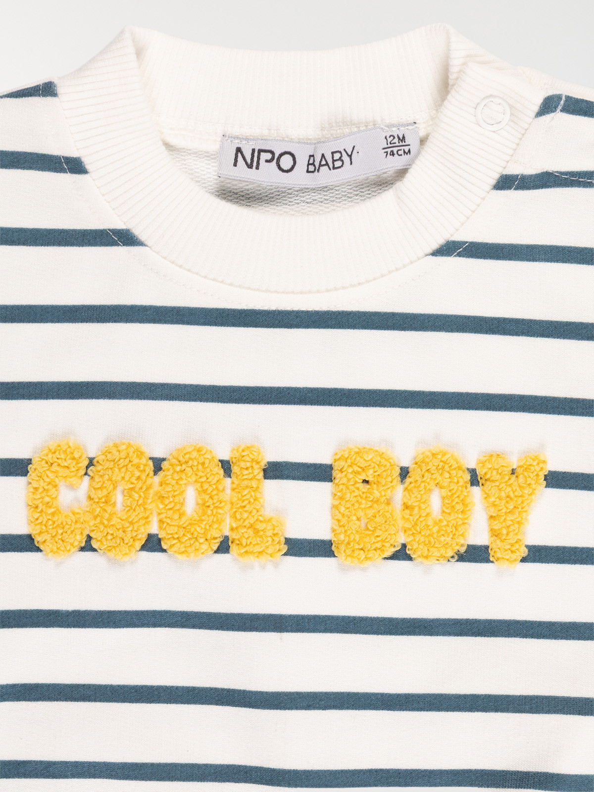 Sweat rayé message brodé garçon (3-36M) Sweat rayé message brodé garçon (3-36M)