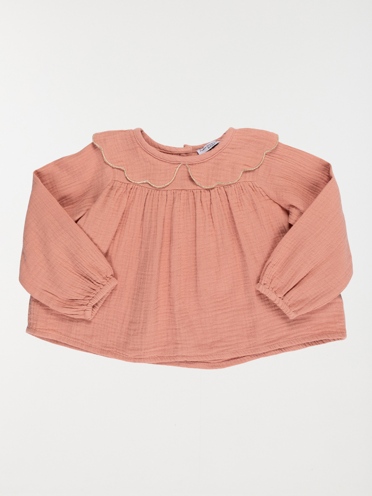Blouse rose col claudine fille (3-36M)