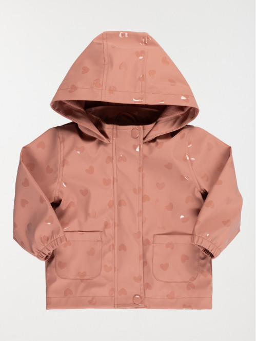 Manteau ciré à capuche fille (6-36M)