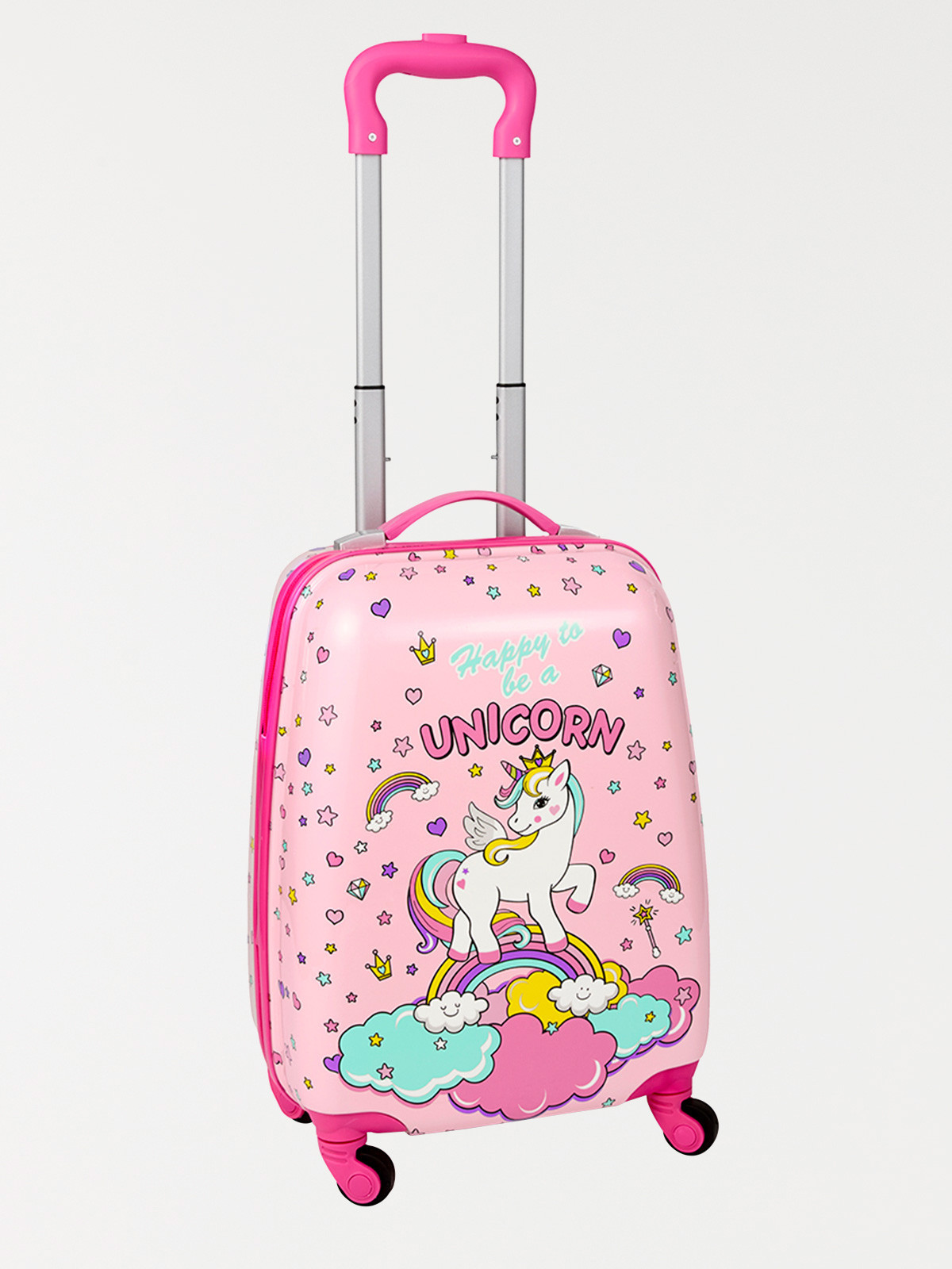 Valise à roulettes motif licorne fille