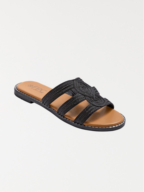 Mules plates noires femme (36-41)