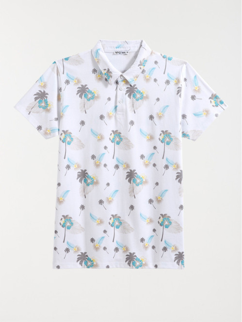 Polo motif palmier homme