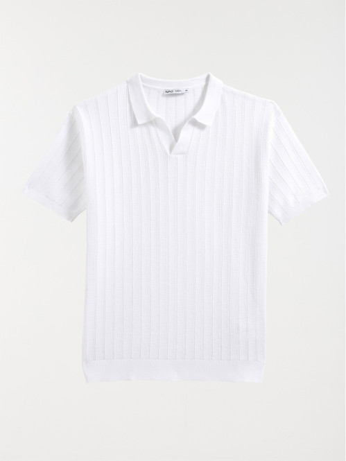 Polo blanc homme