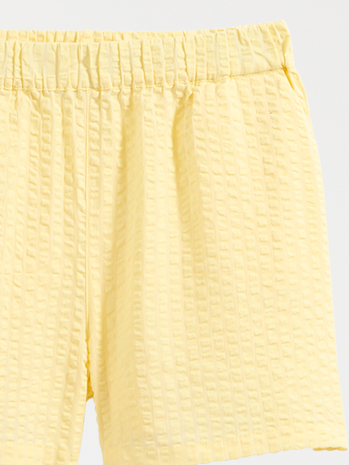Short en seersucker jaune femme