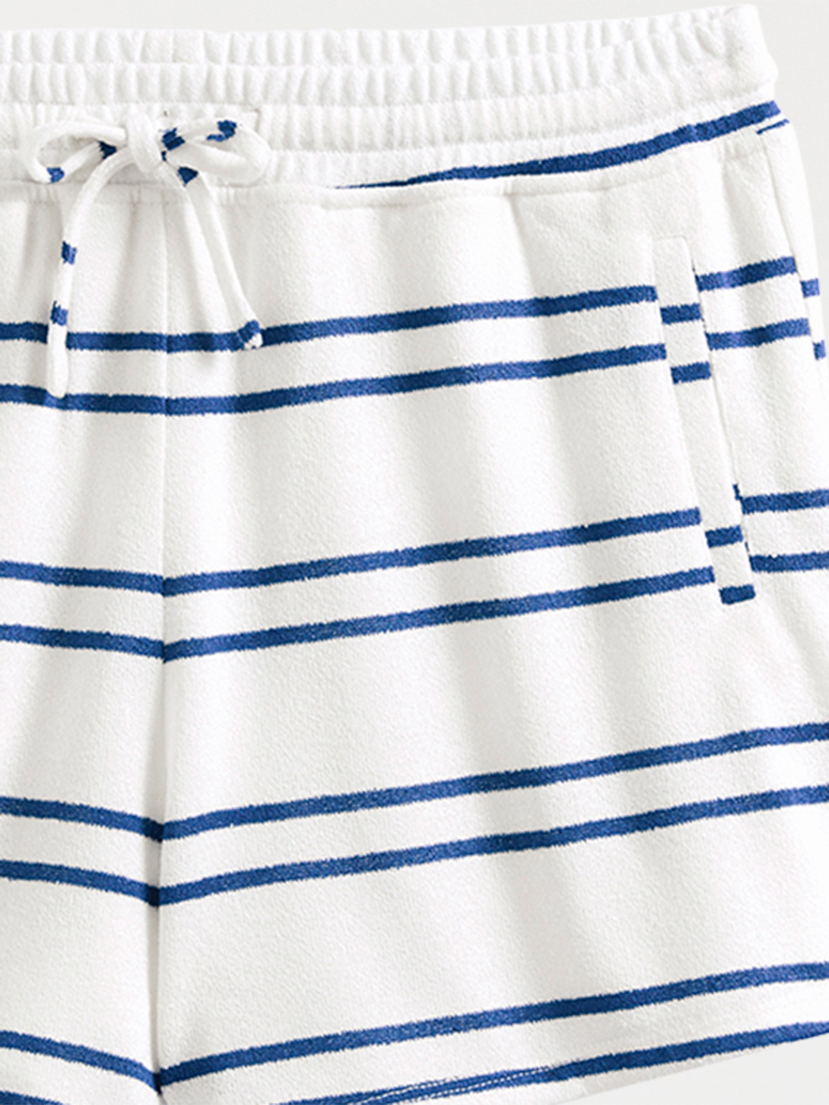 Short blanc tricot rayé femme