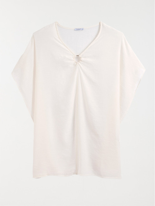 Robe plage écru grande taille femme