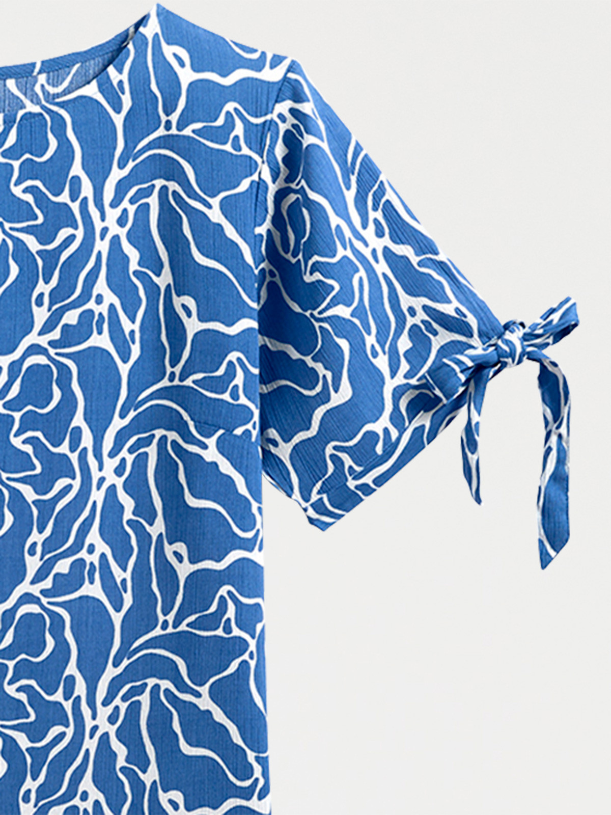 Blouse imprimée noeuds manches femme