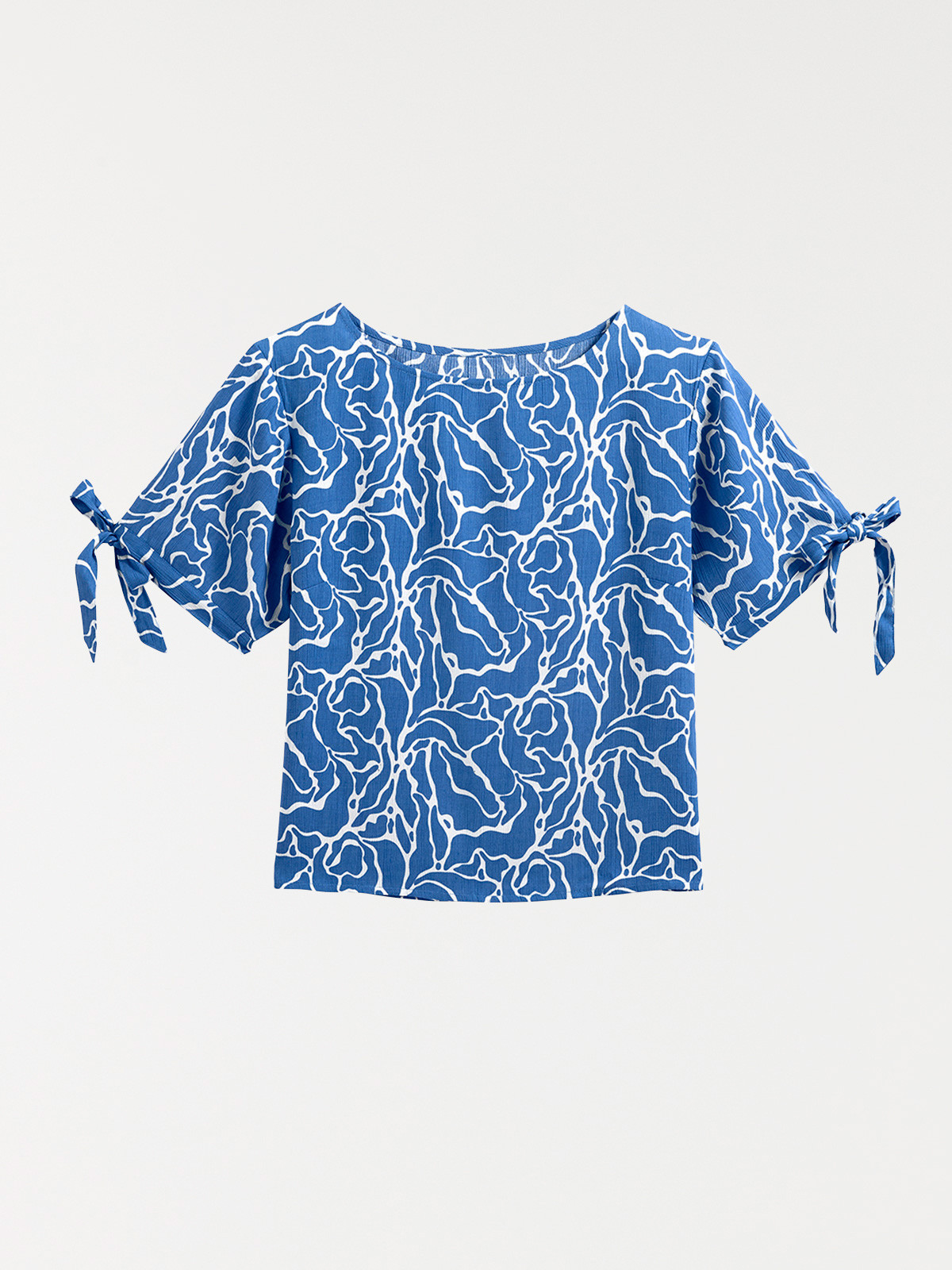 Blouse imprimée noeuds manches femme