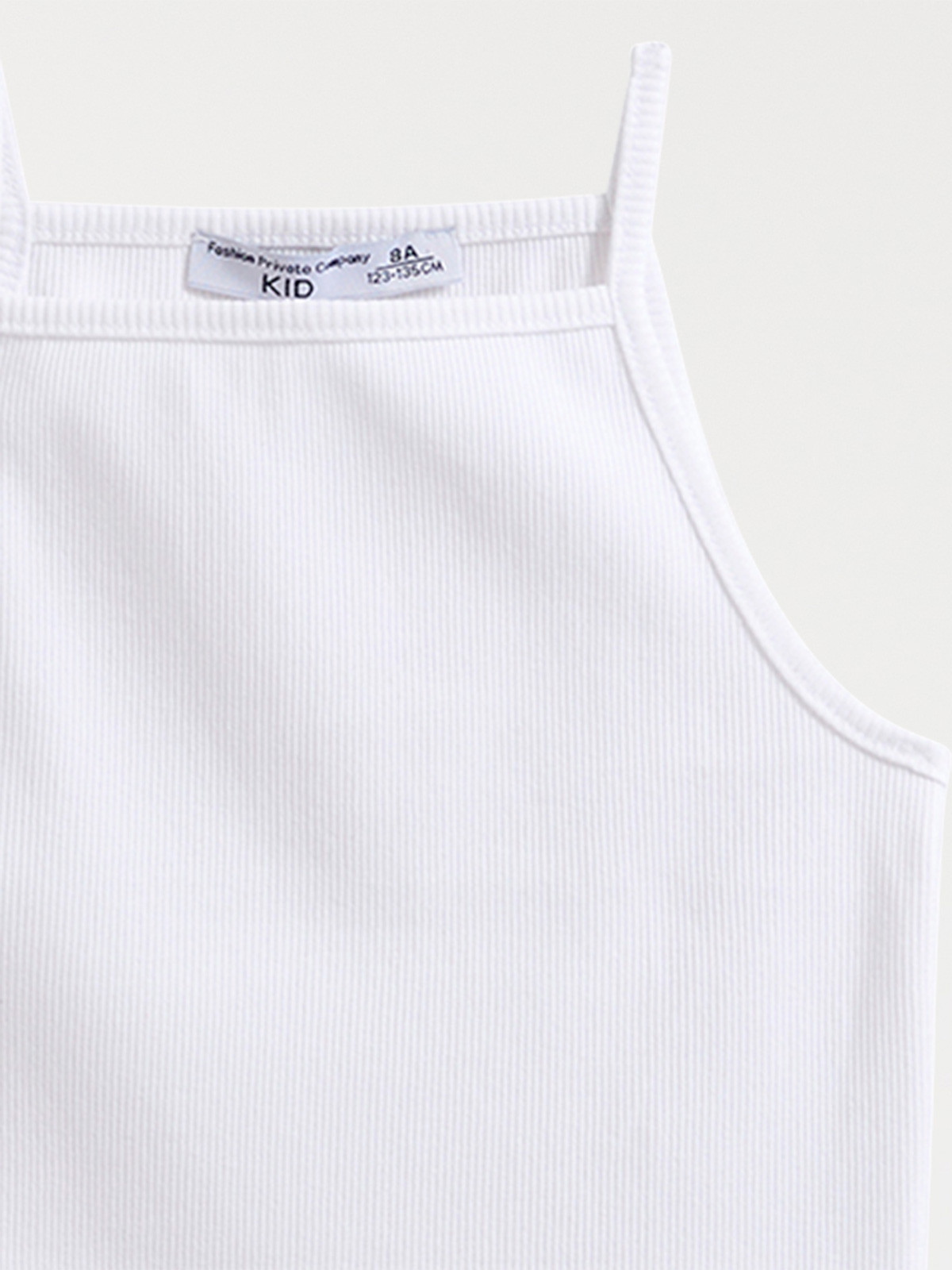 Débardeur blanc côtelé fille (3-12A)