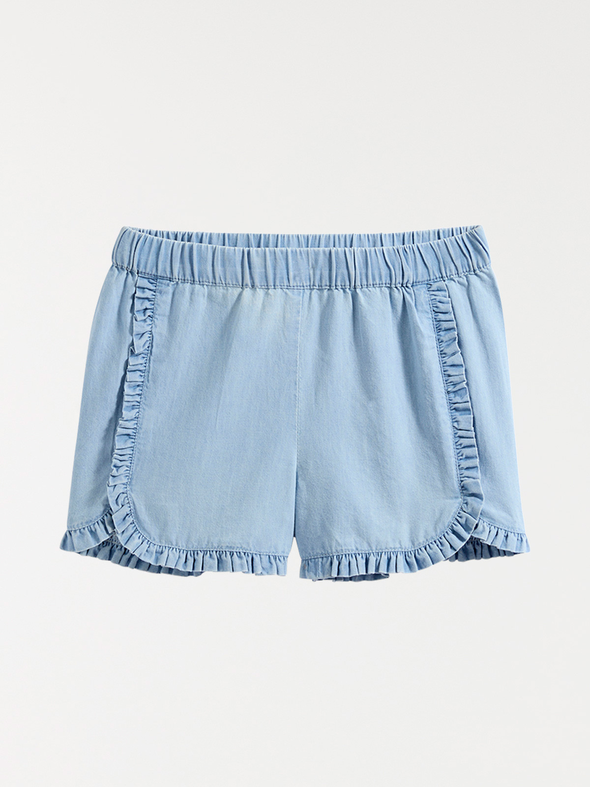 Short denim léger volants fille (3-12A)