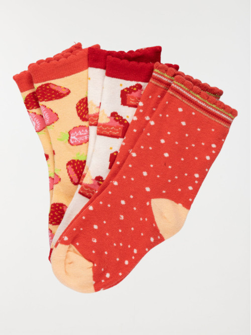 Coffret chaussettes tarte fraise fille