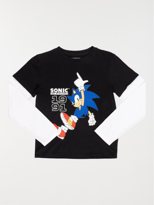 Tee-shirt Sonic garçon noir...