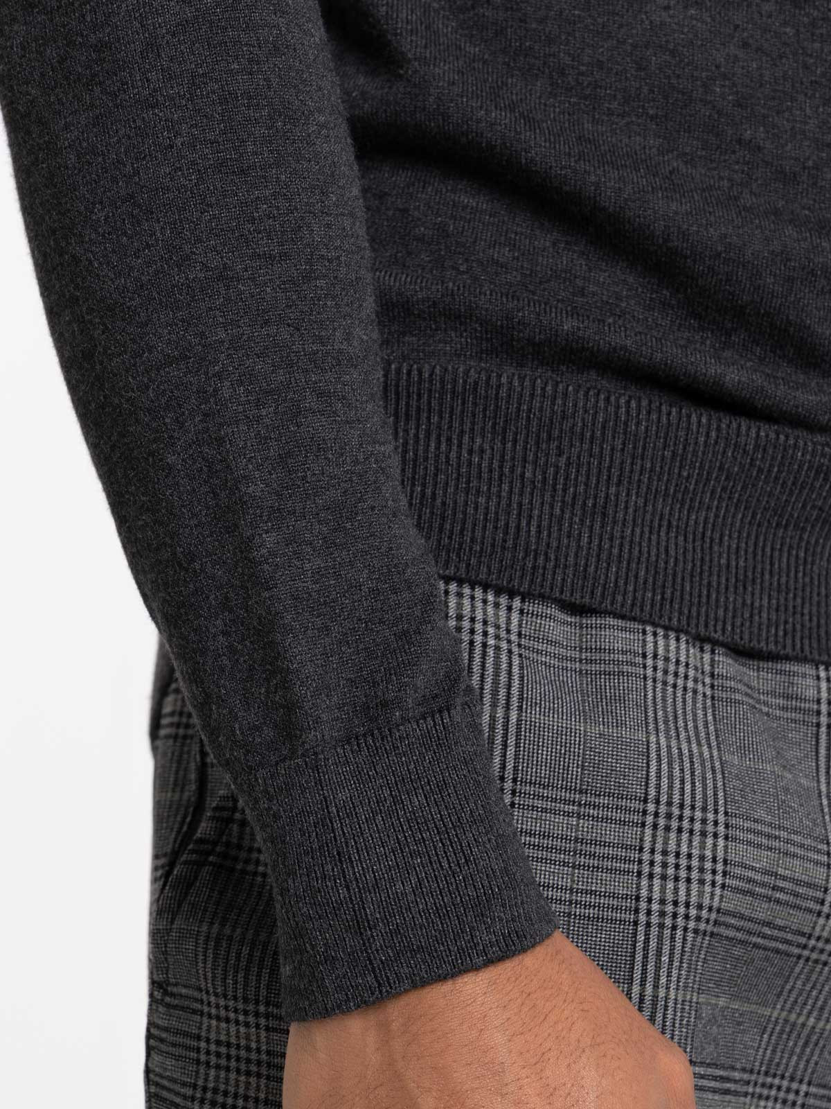 Pull homme col montant gris anthracite