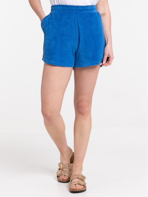 Short éponge cobalt femme