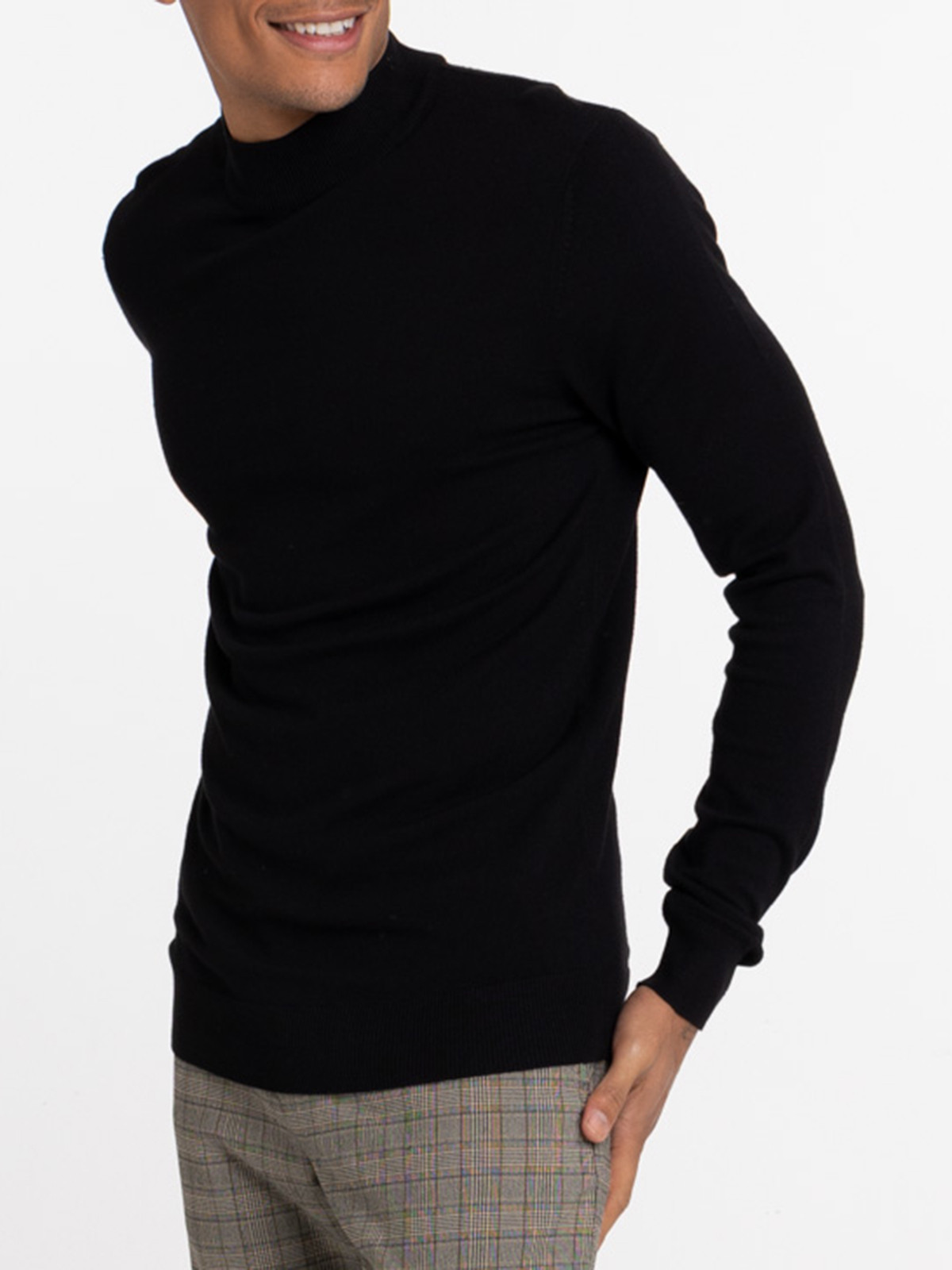 Pull homme col montant noir homme Pull homme col montant noir homme