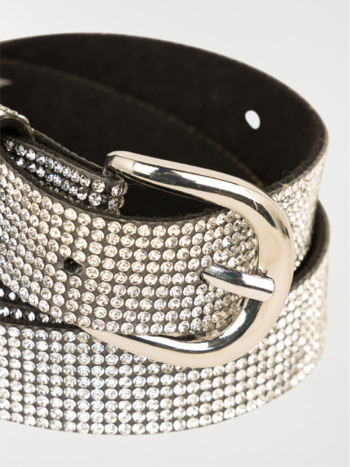 Ceinture strass argentée femme