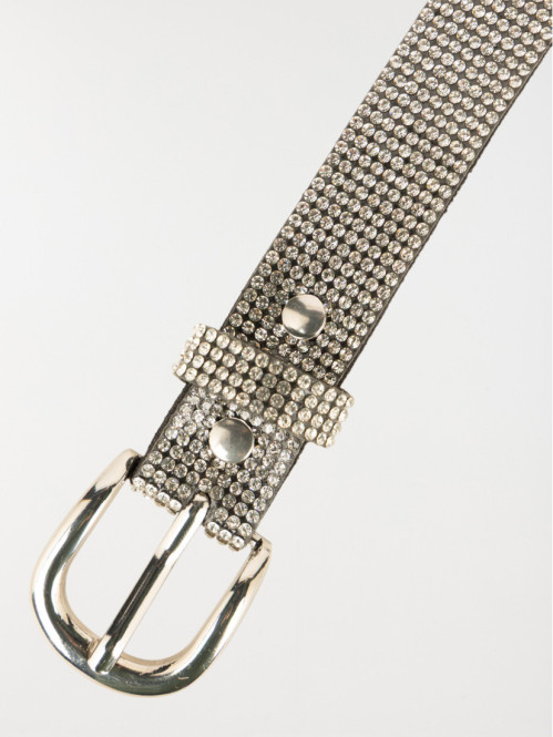 Ceinture strass argentée femme