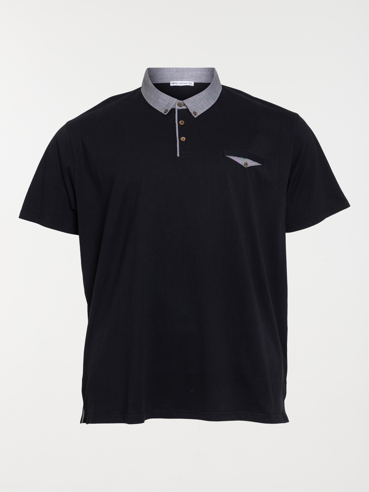 Polo noir grande taille homme