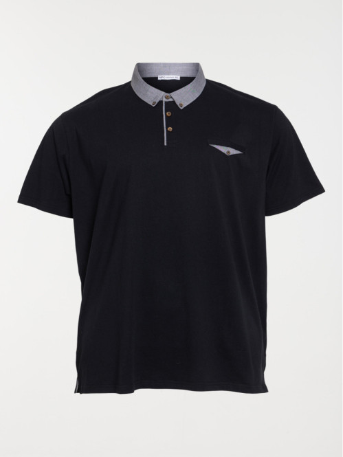 Polo noir grande taille homme