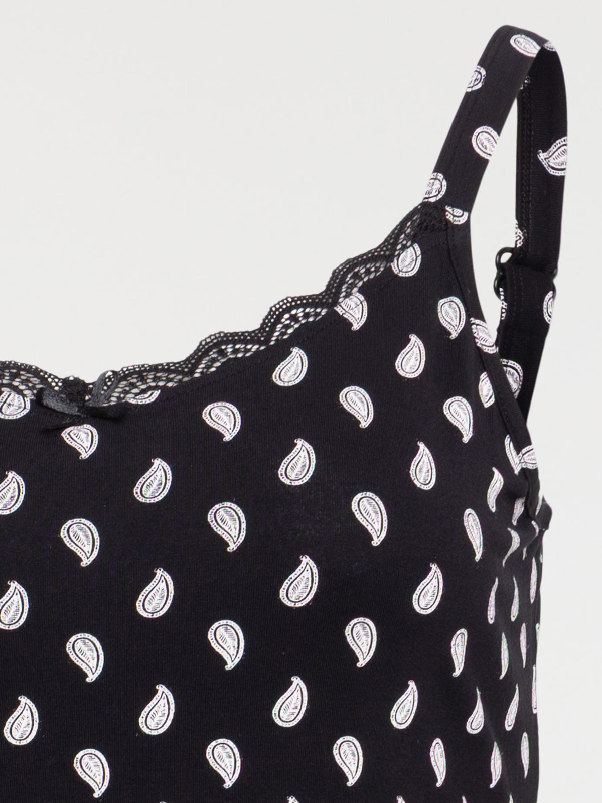 Nuisette noire motif grande taille femme Nuisette noire motif grande taille femme