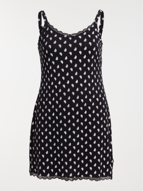 Nuisette noire motif grande taille femme