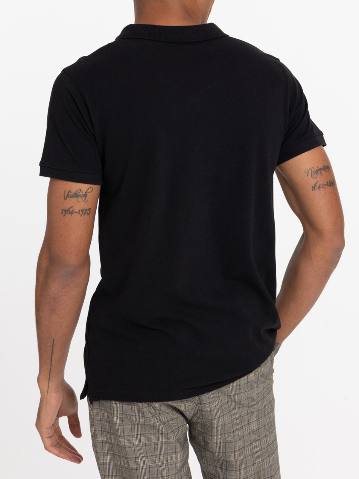 Polo noir homme 100% coton