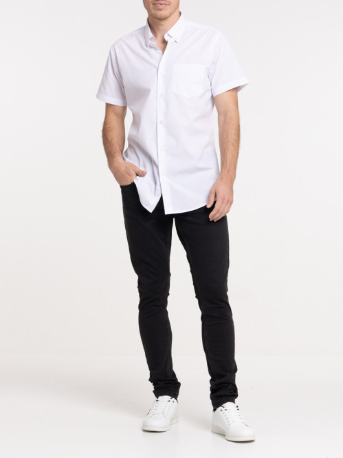 Chemisette unie blanche homme