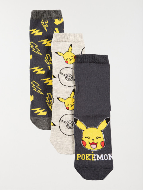 Lot 3 paires chaussettes Pokémon garçon
