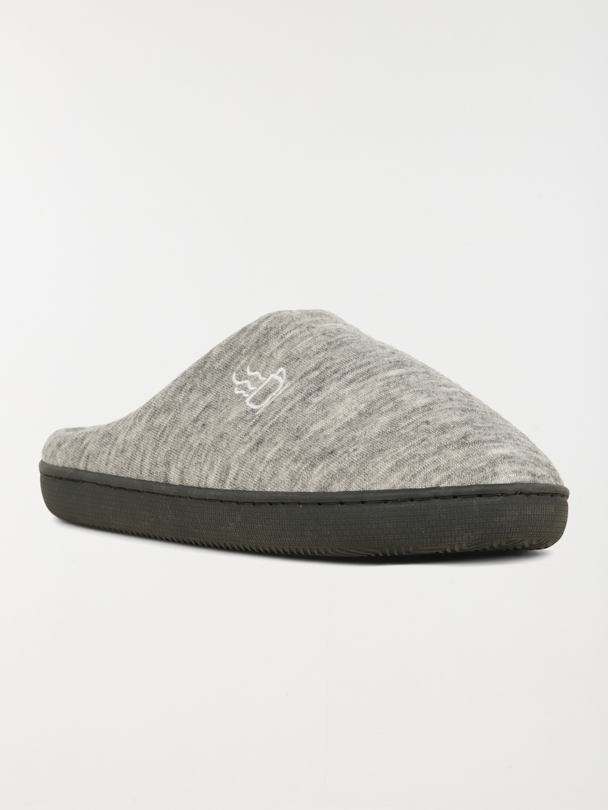 Chausson brodé homme gris (41-46)