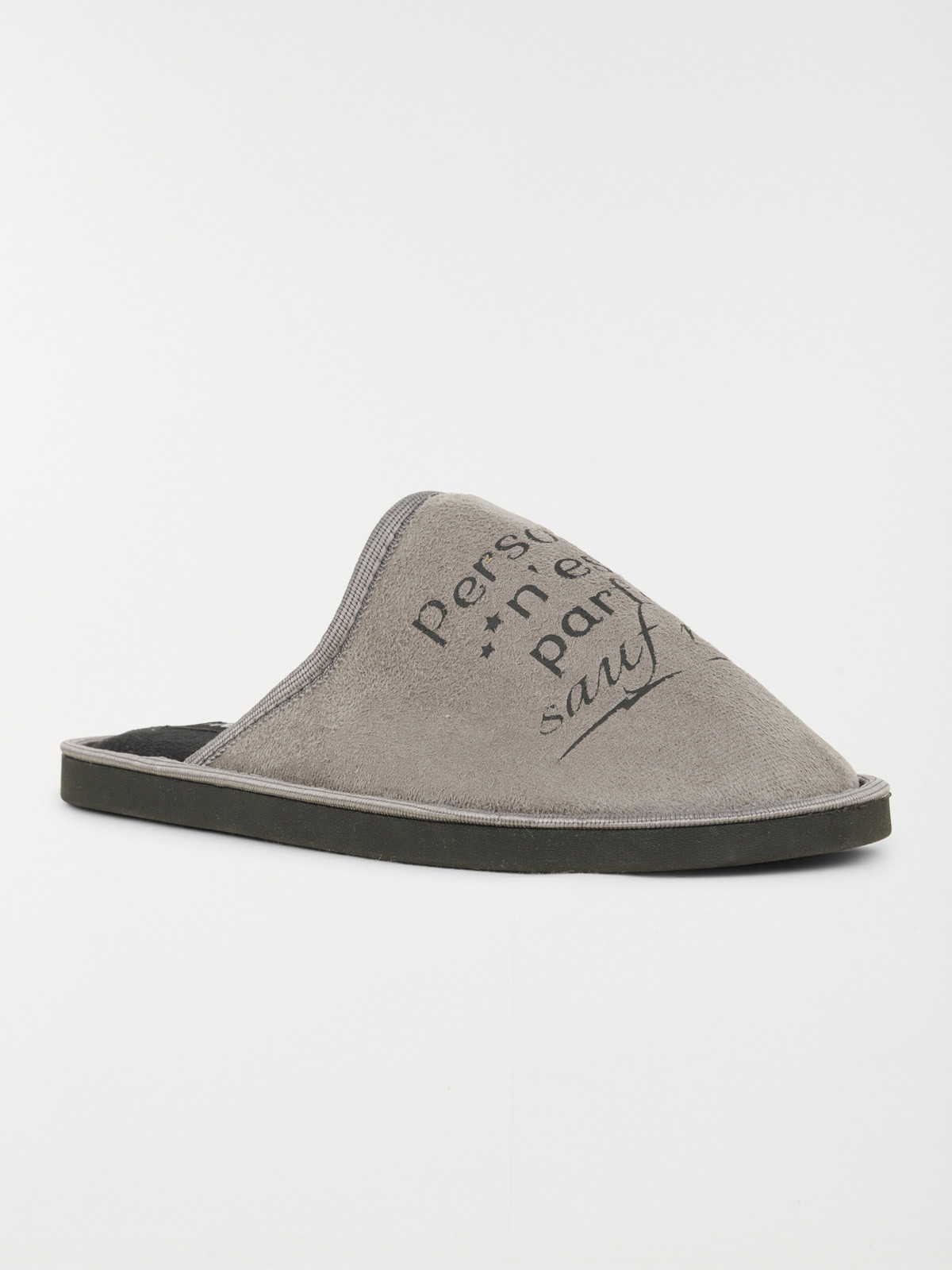 Chaussons gris messages homme (40-46)
