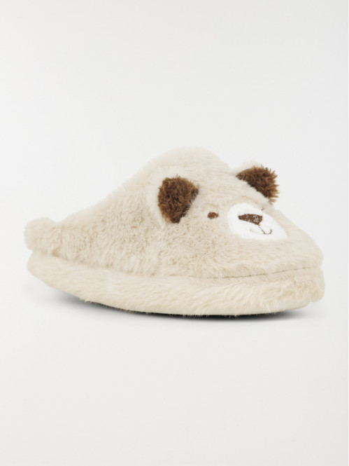 Chausson ourson fille beige...