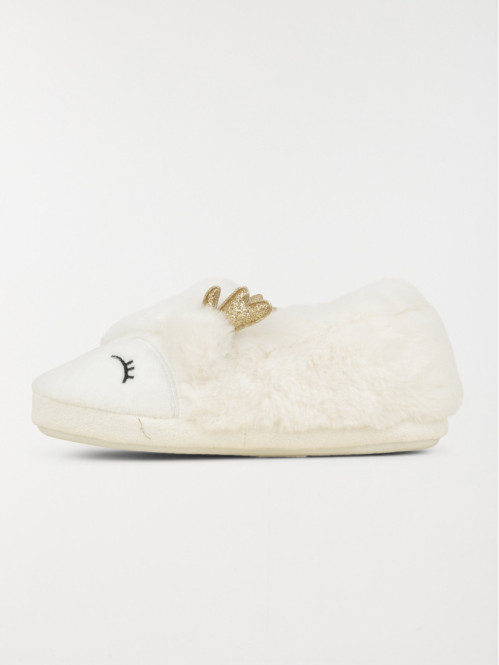 Chausson renne 3D blanc...