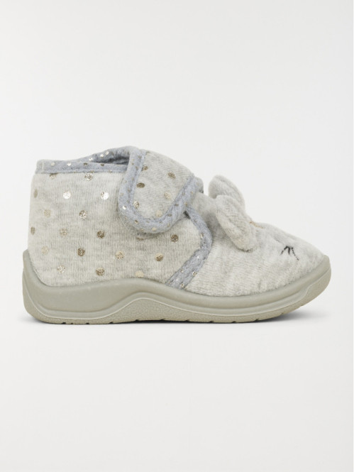 Chausson lapin 3D gris fille (19-25)