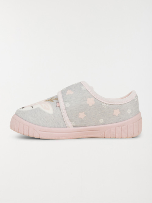 Chausson cerf gris fille...