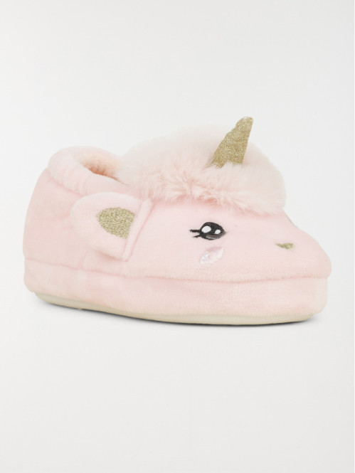 Chausson rose licorne 3D...