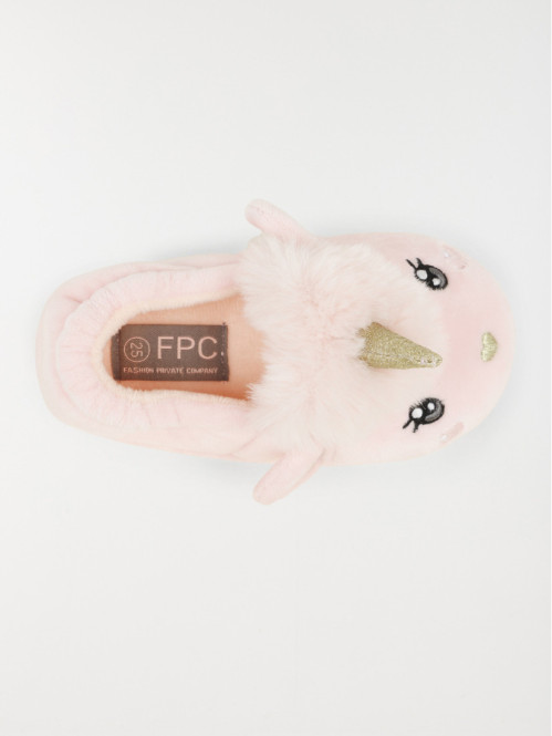 Chausson rose licorne 3D...