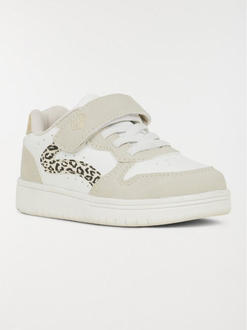 Basket beige léopard fille...