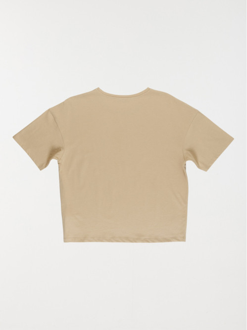 T-shirt court camel doux...
