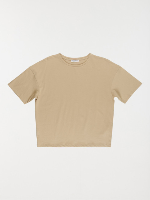 T-shirt court camel doux fille (XXS-S)