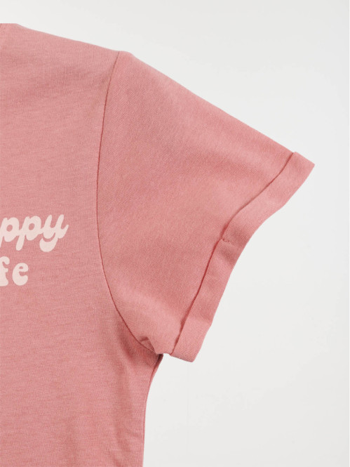 Tee-shirt happy life fille...
