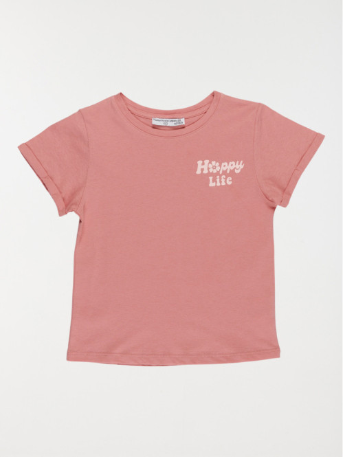 Tee-shirt happy life fille (3-12A)