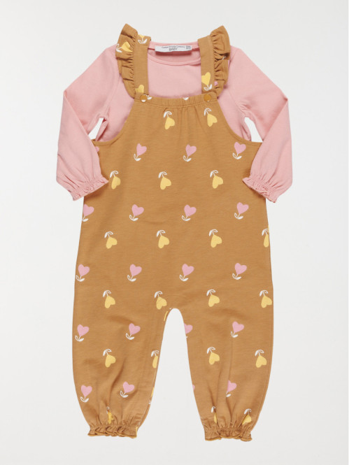 Ensemble t-shirt/salopette fille (3-36M)
