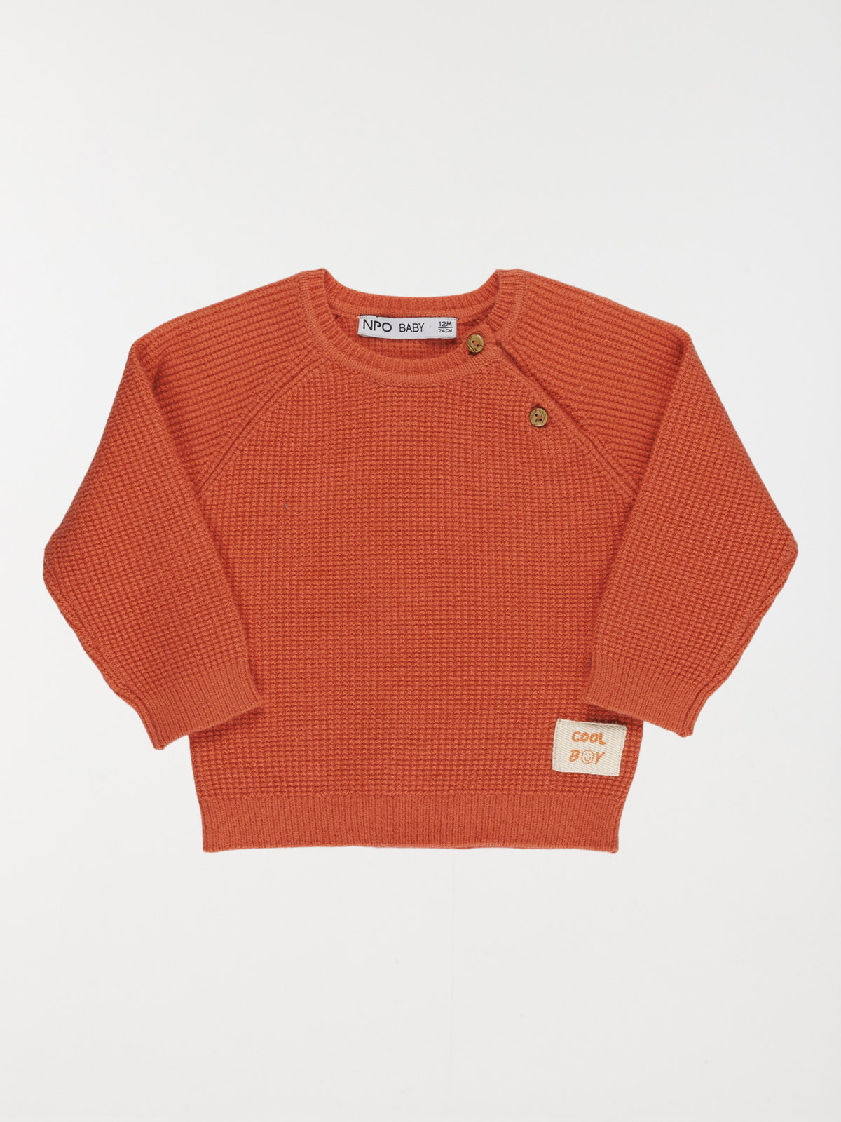Pull uni col rond garçon (3-36M)