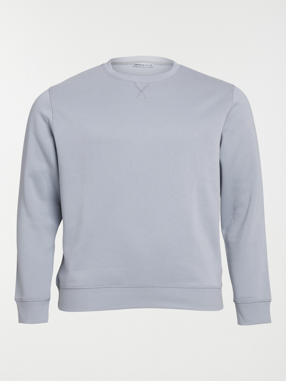 Sweat uni col rond grande taille homme
