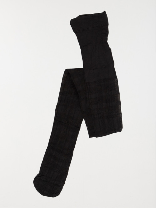 Collant motif tartan noir fille