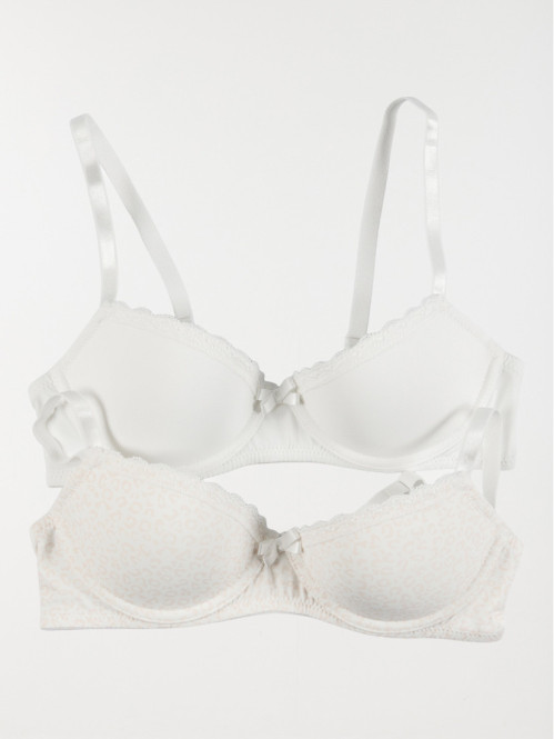 Lot de 2 soutiens-gorge léopard fille