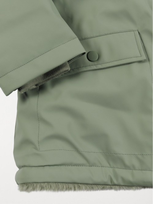 Ciré à capuche vert fille...